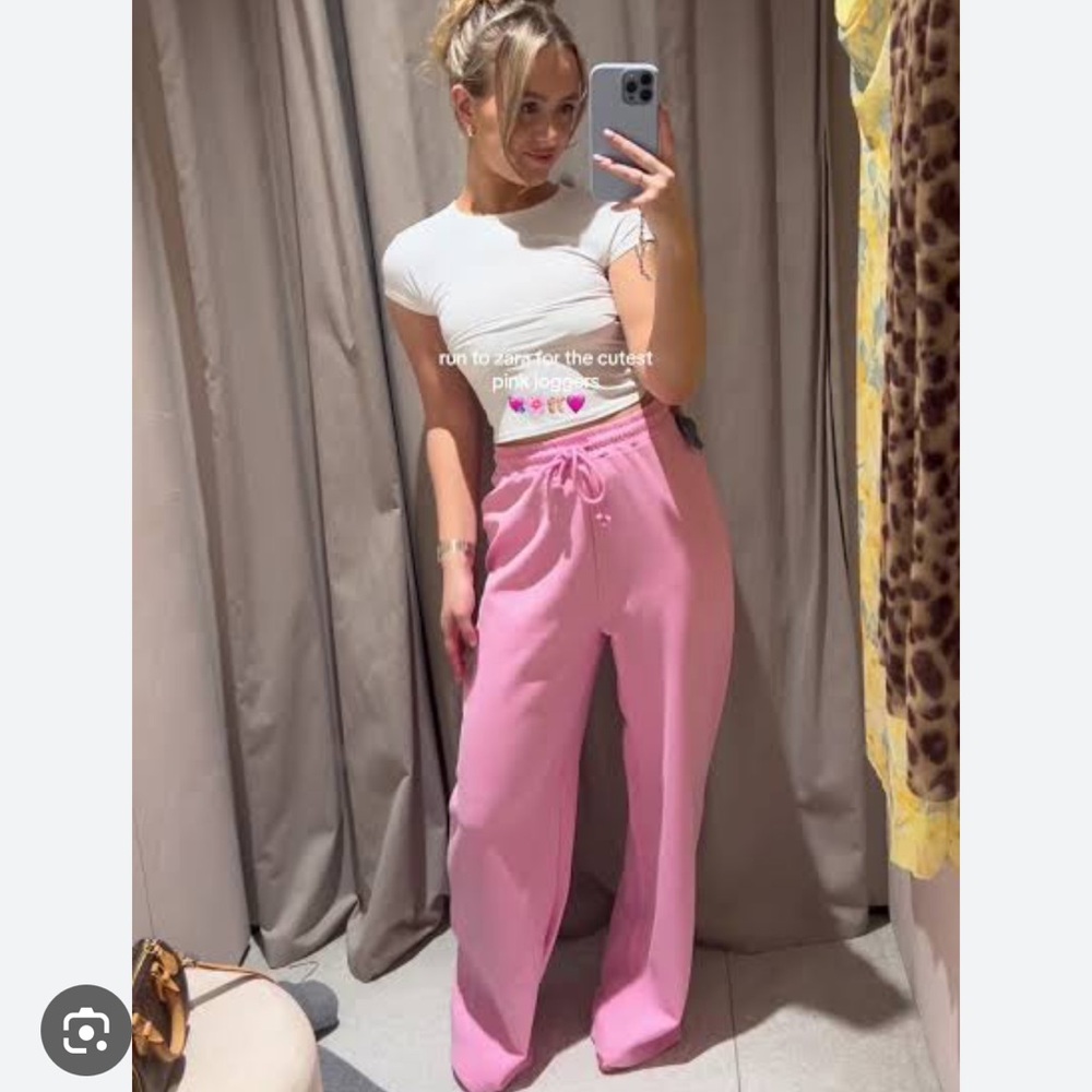 Zara Pink Track Pants for Women